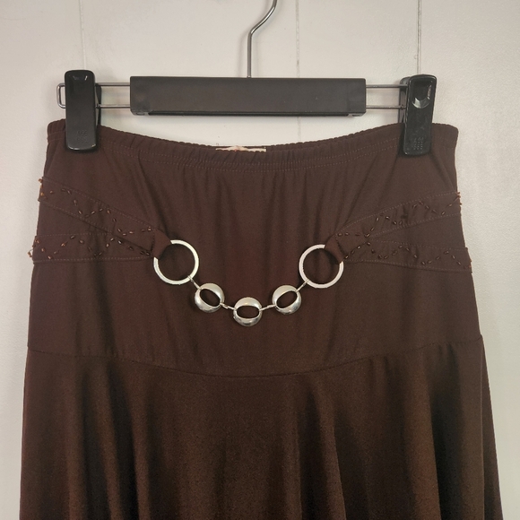 Y2K Vintage Brown Hankerchief Skirt Whimsygoth 90s Fairycore Goth Size Medium - Picture 2 of 9